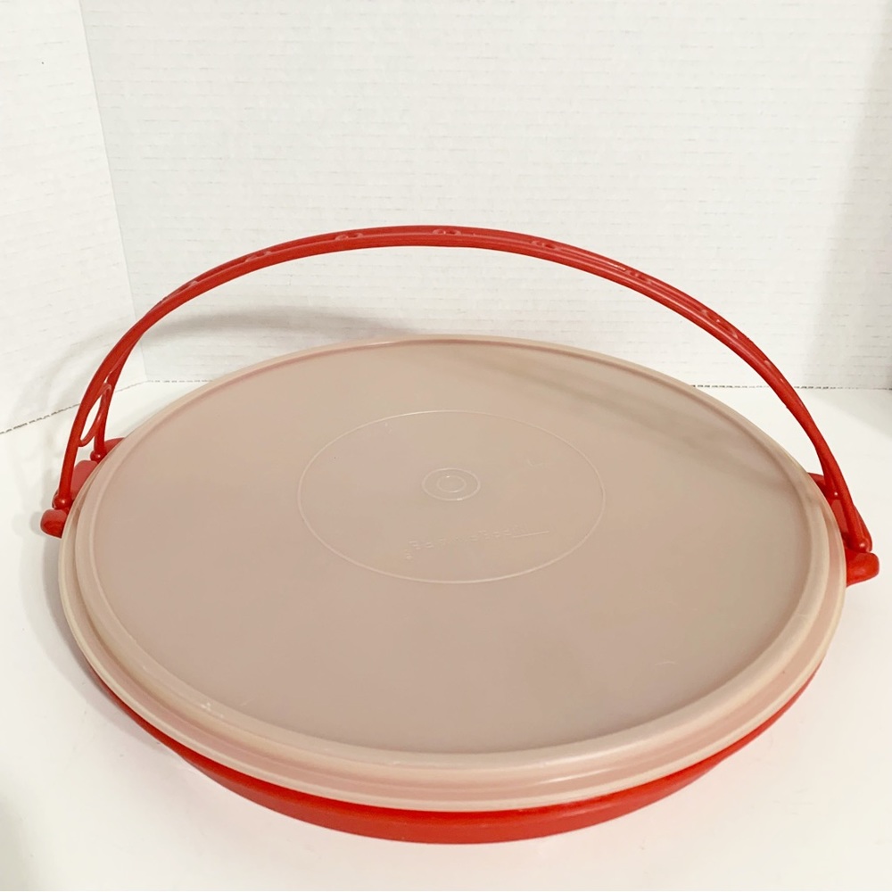 Vintage Tupperware 6 Sections Divided Party Susan Serving Relish Carrier Handle